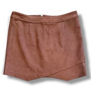Jack by BB Dakota Faux Suede Mini‎ Skirt Camel Brown Size 6